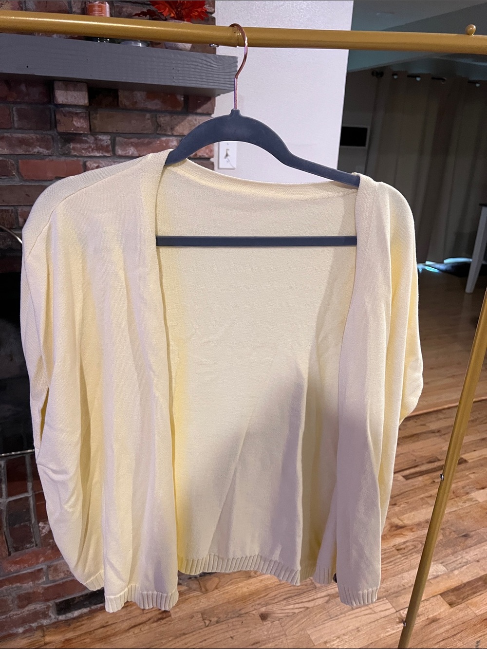 Light Yellow Open-Front Women's Cardigan Sweater
